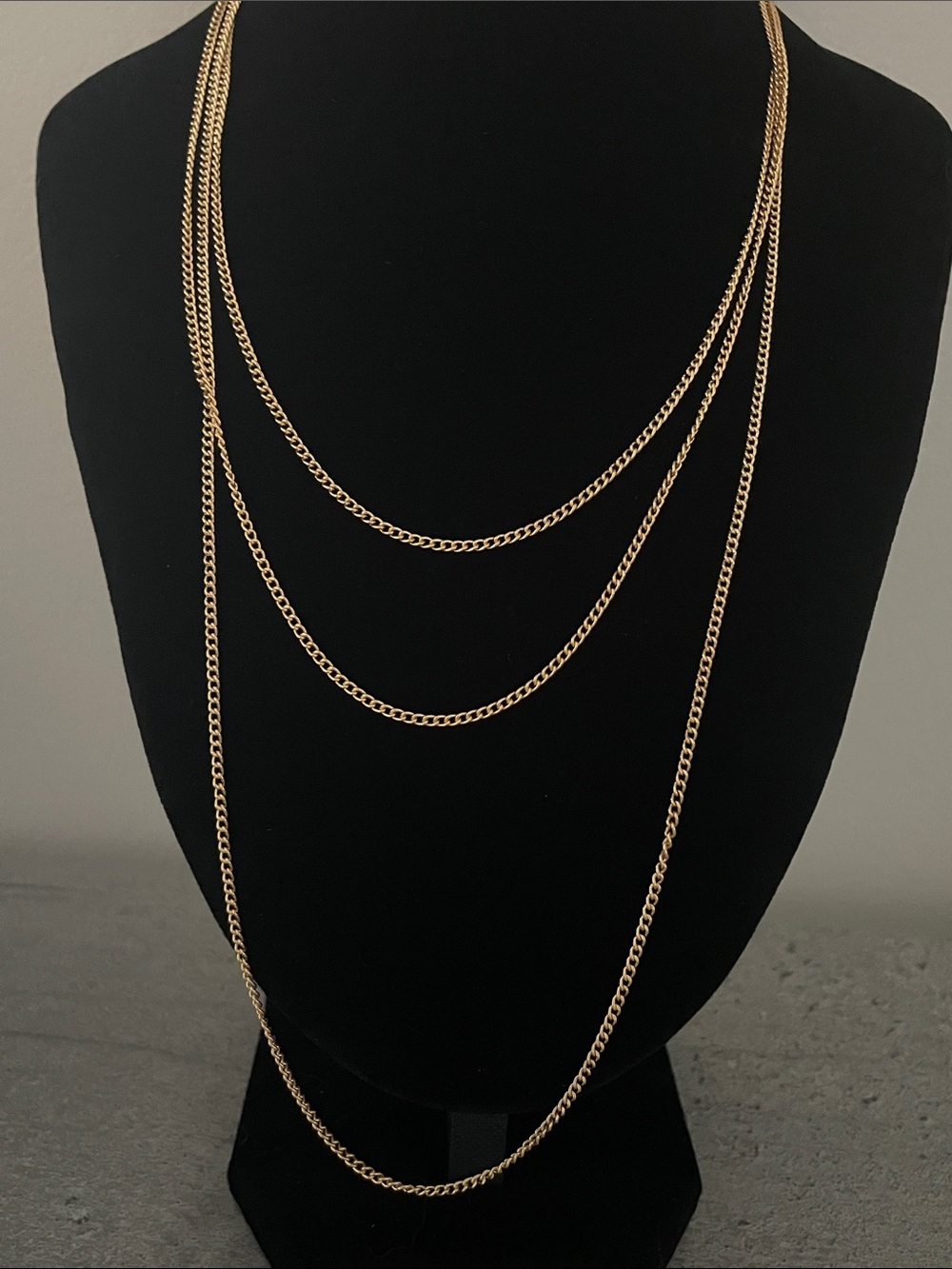 Layered Gold Three-Strand Necklace - Women Jewelry